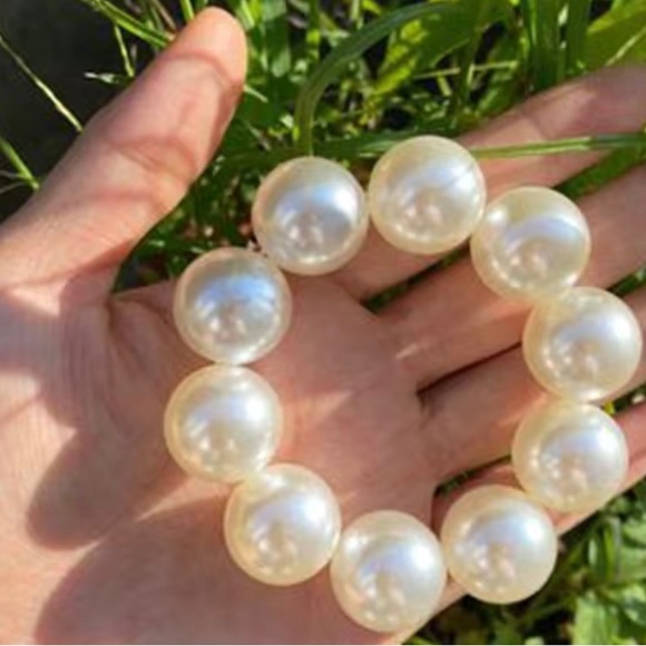 Faux Pearl Hair Tie Scrunchie Simple Elegant Decorative Rubber Band Bracelet Hai - Picture 2 of 8